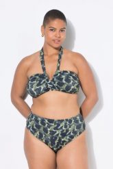 Damskie Figi od bikini wysoki stan moro. Zielone figi Ulla Popken, bez wzorów, z elastanu. Za 91.99 zł.