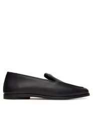 Tommy Hilfiger Lordsy Th Leather Loafer FW0FW09319 Czarny. Czarne półbuty damskie Tommy Hilfiger, bez wzorów, ze skóry, bez obcasa, bez zapięcia. Za 569.99 zł.