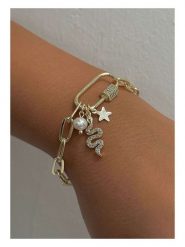 Heliophilia Bransoletka z cyrkoniami rozmiar: onesize. Białe bransoletki damskie Heliophilia, z mosiądzu. Za 69.99 zł.