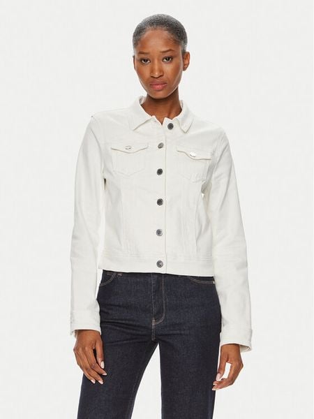 Morgan Kurtka jeansowa 221-VPOM1 Biały Slim Fit. Białe kurtki damskie Morgan, bez wzorów, z bawełny, bez kaptura. Za 179.99 zł.