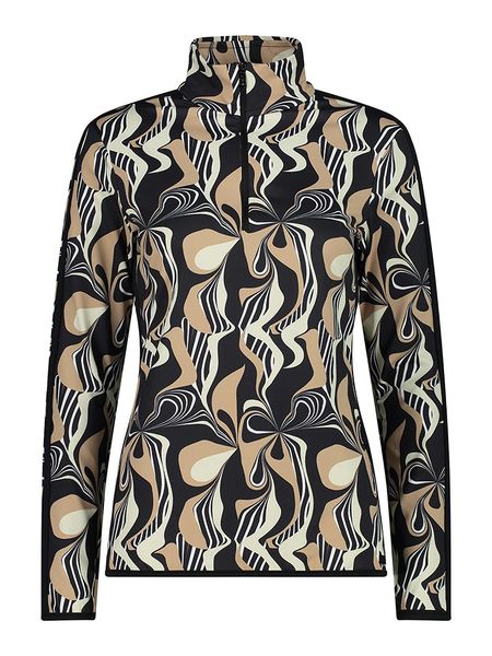 CMP Koszulka funkcyjna w kolorze czarno-beżowym rozmiar: 48. Brązowe koszulki damskie CMP, bez wzorów, bez kołnierzyka, bez ramiączek. Za 178.37 zł.