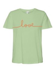 Vero Moda Koszulka "Kami" w kolorze jasnozielonym rozmiar: L. Zielone bluzki damskie Vero Moda, l, bez wzorów, z bawełny, bez kołnierzyka, bez ramiączek. Za 52.79 zł.