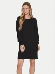 Vila Sukienka dzianinowa Cilja 14099478 Czarny Relaxed Fit. Czarne sukienki damskie Vila, bez wzorów, z dzianiny, bez ramiączek. Za 129.99 zł.