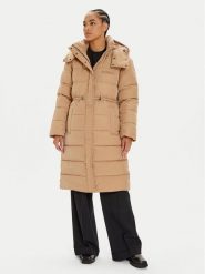 Calvin Klein Płaszcz zimowy K20K207740 Beżowy Regular Fit. Brązowe kurtki damskie Calvin Klein, na zimę, m, bez wzorów, z syntetyku, bez kaptura. Za 879.99 zł.
