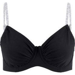 Biustonosz bikini na fiszbinach bonprix czarno-szary. Czarne bikini bonprix, z nadrukiem. Za 37.99 zł.