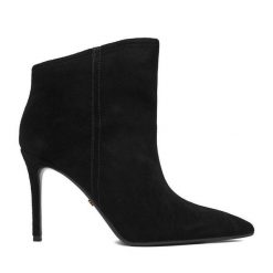 Botki GINO ROSSI. Czarne botki damskie Gino Rossi, bez obcasa, na szpilce, bez zapięcia. Za 379.99 zł.