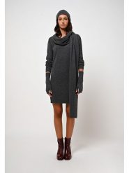 AUTHENTIC CASHMERE Kaszmirowa sukienka "Armet" w kolorze antracytowym rozmiar: M. Czarne sukienki damskie AUTHENTIC CASHMERE, bez wzorów, z kaszmiru, bez ramiączek. Za 360.17 zł.
