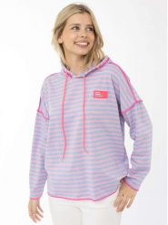 Zwillingsherz Bluza w kolorze błękitno-jasnoróżowym rozmiar: L/XL. Niebieskie bluzy damskie Zwillingsherz, l, bez wzorów, z kapturem. Za 169.95 zł.