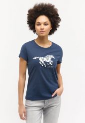 DAMSKA KOSZULKA MUSTANG LOGO T-shirty Loa Spellbound 1015161 5429. Białe bluzki damskie Mustang, m, bez wzorów, z bawełny, bez kołnierzyka, bez ramiączek. Za 69.99 zł.