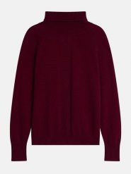 Just Cashmere Kaszmirowy golf w kolorze bordowym rozmiar: XXL. Czerwone golfy damskie Just Cashmere, xxl, bez wzorów, z kaszmiru, bez ramiączek. Za 477.45 zł.