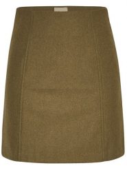 MOSS COPENHAGEN Spódnica "Isabelle" w kolorze khaki rozmiar: L. Brązowe spódnice damskie Moss Copenhagen, na co dzień, l, bez wzorów, z wełny, mini. Za 127.35 zł.