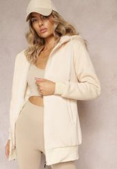 Jasnobeżowa Bluza ze Sztucznym Futerkiem i Kapturem oraz Kieszeniami Creactia. Brązowe bluzy damskie Renee, l, bez wzorów, z futra. Za 64.99 zł.