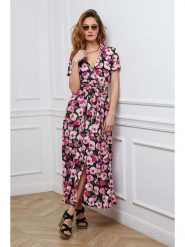 Joséfine Sukienka "Kendra" w kolorze czarno-jasnoróżowym rozmiar: S. Czarne sukienki damskie Joséfine, bez wzorów, z tkaniny, bez ramiączek. Za 108.99 zł.