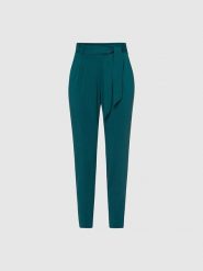 Les Lunes Spodnie "Jade" w kolorze zielonym rozmiar: XL. Zielone spodnie materiałowe damskie Les Lunes, bez wzorów, z materiału. Za 217.99 zł.