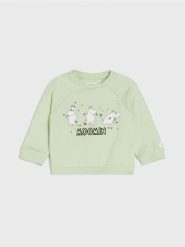 Bluza The Moomins - zielony. Zielone bluzy damskie Sinsay, l, bez wzorów, bez kaptura. W wyprzedaży za 14.99 zł.