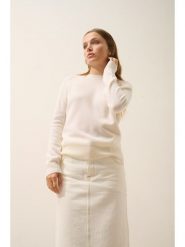 Just Cashmere Kaszmirowy sweter "Norena" w kolorze kremowym rozmiar: XL. Brązowe swetry klasyczne damskie Just Cashmere, xl, z kaszmiru, bez kołnierzyka. Za 250.35 zł.
