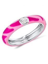 Les Favorites Srebrny pierścionek z cyrkoniami rozmiar: 52. Różowe pierścionki damskie Les Favorites, z cyrkonią, srebrne. Za 140.20 zł.