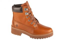 Trapery damskie, Carnaby Cool 6 In Boot. Brązowe trapery damskie Timberland, z materiału, bez zapięcia. Za 599.99 zł.
