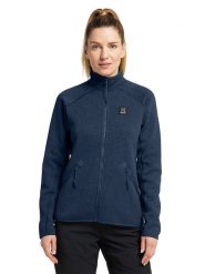Haglöfs Kurtka polarowa "Risberg" w kolorze granatowym rozmiar: L. Niebieskie kurtki damskie Haglöfs, l, z polaru, bez kołnierzyka. Za 399.95 zł.