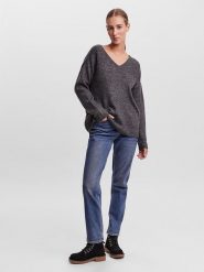 Vero Moda Sweter w kolorze antracytowym rozmiar: XXL. Czarne swetry klasyczne damskie Vero Moda, xxl, bez kołnierzyka. Za 92.21 zł.