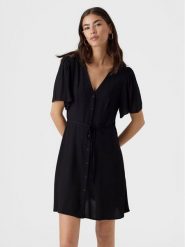 Vero Moda Sukienka letnia Alba 10292845 Czarny Regular Fit. Czarne sukienki damskie Vero Moda, bez wzorów, z wiskozy, bez ramiączek. Za 119.99 zł.