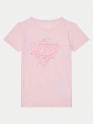 Guess T-Shirt J5RI02 K6YW4 Różowy Regular Fit. Czerwone koszulki i t-shirty dziewczęce Guess, z aplikacjami, z bawełny, bez kołnierzyka, bez ramiączek. Za 59.99 zł.
