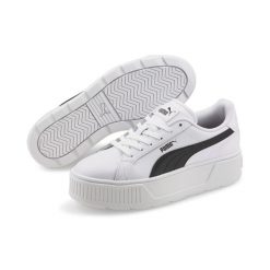 Sneakersy damskie PUMA KARMEN L. Białe obuwie sportowe damskie Puma, bez zapięcia, trekkingowe. Za 179.99 zł.