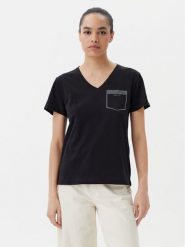 Liu Jo T-Shirt TA5172 JS923 Czarny Regular Fit. Czarne t-shirty damskie Liu Jo, xxl, bez wzorów, z bawełny, bez kołnierzyka. Za 229.99 zł.