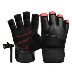 Rękawiczki RDX L4 Finger Weightlifting Leather. Czarne rękawiczki damskie RDX SPORTS, bez wzorów. Za 99.99 zł.