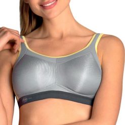 Stanik do biegania Momentum z wysoki poziomem podtrzymywania. Szare obuwie sportowe damskie ANITA ACTIVE, z elastanu, bez zapięcia, do biegania. Za 338.00 zł.