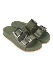 Zaxy Klapki "Partner III" w kolorze khaki rozmiar: 35/36. Brązowe klapki damskie Zaxy, bez wzorów, z otwartym noskiem, bez obcasa, bez zapięcia. Za 107.95 zł.