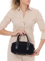 Lia Biassoni Skórzana torebka "Suede" w kolorze czarnym - 27 x 14 x 12 cm rozmiar: onesize. Czarne torebki klasyczne damskie Lia Biassoni, z materiału, przez ramię, bez dodatków. Za 260.99 zł.