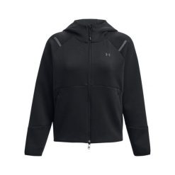 Damska bluza dresowa zapinana na zamek Under Armour Unstoppable Fleece. Czarne bluzy damskie Under Armour, bez wzorów, z dresówki, bez kaptura. Za 464.55 zł.