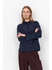 Soyaconcept Bluzka "Netti" w kolorze granatowym rozmiar: XS. Niebieskie bluzki damskie Soyaconcept, xs, bez wzorów, z bawełny, bez kołnierzyka, bez ramiączek. Za 209.95 zł.