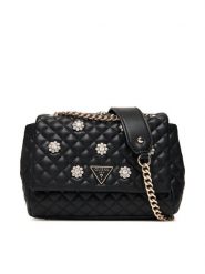Guess Torebka Everlee HWEG86 79210 Czarny. Czarne torebki wieczorowe damskie Guess, z aplikacjami, ze skóry, bez dodatków. Za 519.99 zł.