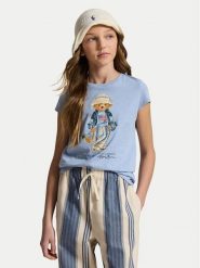 Polo Ralph Lauren T-Shirt 313A11759002 Błękitny Regular Fit. Niebieskie koszulki i t-shirty dziewczęce Polo Ralph Lauren, bez wzorów, z bawełny, bez kołnierzyka, bez ramiączek. Za 289.99 zł.