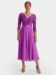 Swing Sukienka koktajlowa 5AE01600 Fioletowy Regular Fit. Fioletowe sukienki damskie Swing, bez wzorów, z syntetyku, wizytowe, bez ramiączek. Za 529.99 zł.