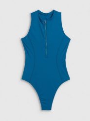 4F Kostium kąpielowy jednoczęściowy damski - turkusowy S. Niebieskie szorty damskie 4F, bez wzorów, z dresówki. Za 159.99 zł.