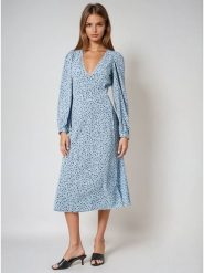 Monki Sukienka w kolorze błękitno-czarnym rozmiar: 38. Niebieskie sukienki damskie Monki, bez wzorów, bez ramiączek. Za 60.99 zł.