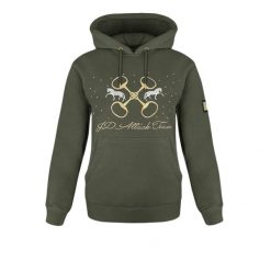 Bluza jeździecka damska JD Attack Judie. Zielone bluzy damskie JD ATTACK, xs, bez wzorów, z bawełny, z kapturem. Za 229.00 zł.