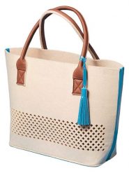 LEONARDO Shopper bag w kolorze kremowo-turkusowym - 49 x 34 x 17 cm rozmiar: onesize. Brązowe shopper bag Leonardo, bez wzorów, z materiału, bez dodatków. Za 144.58 zł.