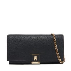 Torebka Tommy Hilfiger. Czarne torebki wieczorowe damskie Tommy Hilfiger, bez wzorów, bez dodatków. Za 649.99 zł.