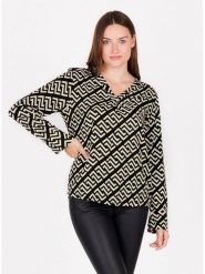 KEY LARGO Bluzka "Greece" w kolorze czarno-kremowym rozmiar: M. Brązowe bluzki damskie KEY LARGO, m, bez wzorów, z wiskozy, bez kołnierzyka, bez ramiączek. Za 47.82 zł.