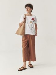 TATUUM Koszulka w kolorze białym rozmiar: L. Białe koszulki damskie TATUUM, l, bez wzorów, z bawełny, bez kołnierzyka, bez ramiączek. Za 100.04 zł.