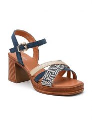 Sixth Sens Sandały w kolorze niebieskim na obcasie rozmiar: 41. Niebieskie sandały damskie Sixth Sens, bez wzorów, z otwartym noskiem, bez obcasa, na koturnie, bez zapięcia. Za 113.99 zł.