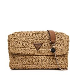 Torebka Guess. Brązowe torebki wieczorowe damskie Guess, z aplikacjami, bez dodatków. Za 389.99 zł.