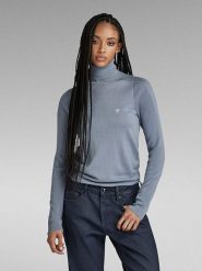 G-Star Wełniany sweter w kolorze błękitnym rozmiar: M. Niebieskie golfy damskie G-Star, m, bez wzorów, z wełny, bez ramiączek. Za 249.76 zł.