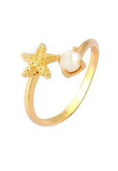 Elli Damski Starfish Open Możliwość regulacji za pomocą perłą hodowlana słodkowodną w 925 Sterling Silver Plated. Pierścionki 1 ct. Szare pierścionki damskie Elli, z perłą, pozłacane. Za 207.39 zł.