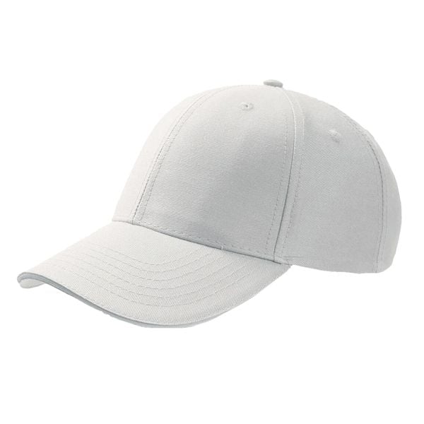 6panelowa Czapka Baseballowa Sport Sandwich. Białe czapki damskie ATLANTIS, bez wzorów. Za 46.99 zł.