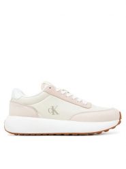 Calvin Klein Jeans Sneakersy Athleisure Runner Laceup Mix Wn YW0YW01774 Biały. Białe obuwie sportowe damskie Calvin Klein Jeans, z jeansu, bez zapięcia. Za 299.99 zł.